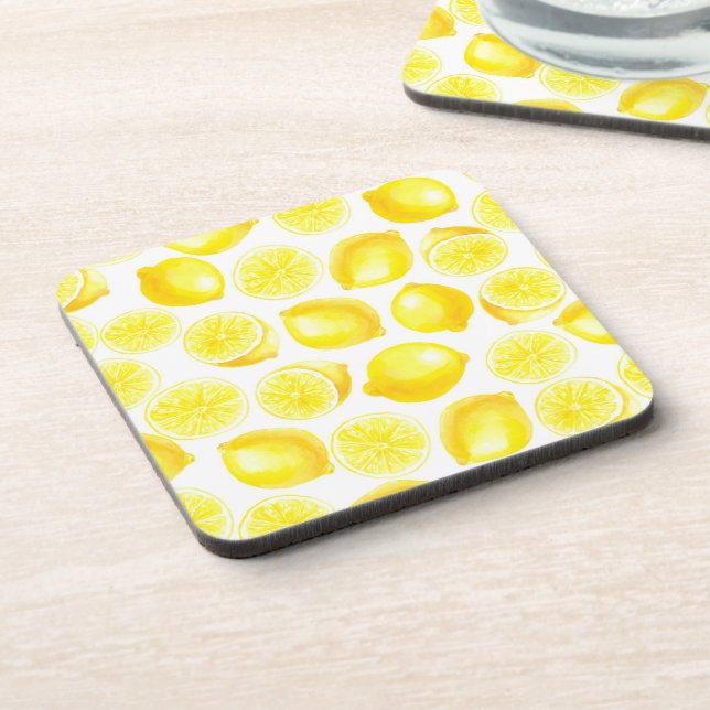 Dessous-de-verre Design citrons aquarelle (Côté gauche)