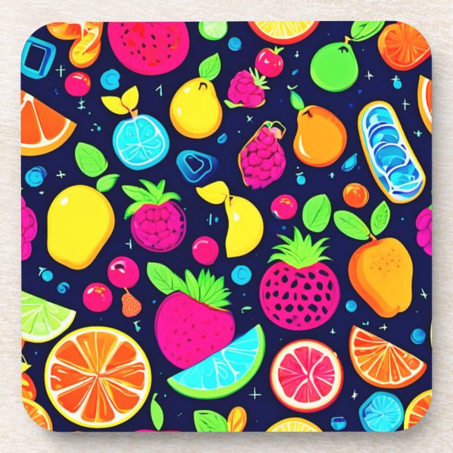 Dessous-de-verre Design de mosaïque de fruits (Devant)