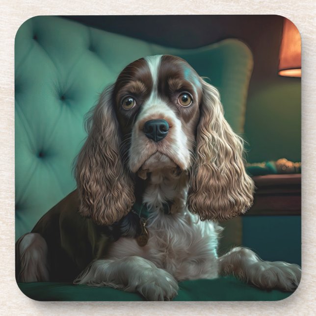Dessous-de-verre Design de portrait classique de Cocker Spaniel élé (Devant)