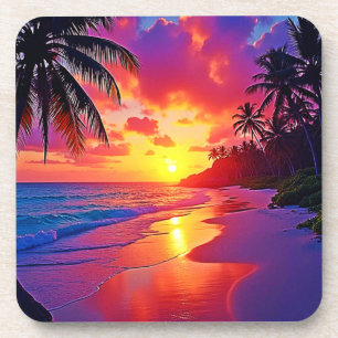 Dessous-de-verre Design de rêve de plage Sunset Vibrant