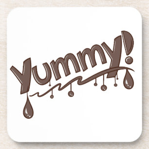 Dessous-de-verre Design de texte délicieux à base de chocolat "Yumm