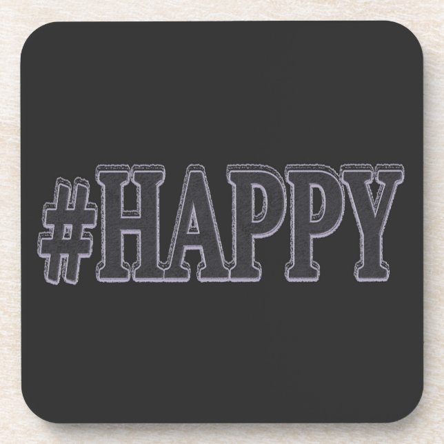 Dessous-de-verre Design d'expression mignon "#HAPPY". Acheter Maint (Devant)