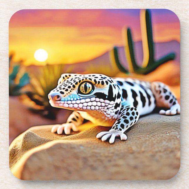 Dessous-de-verre Design du désert de Leopard Gecko (Devant)