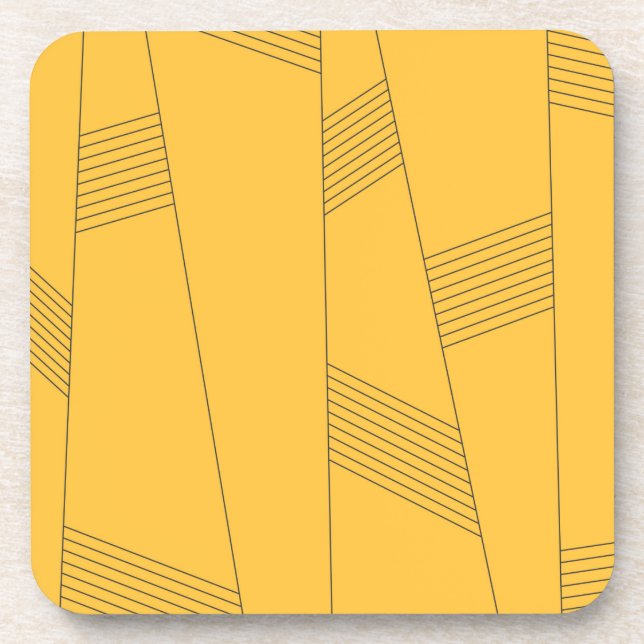 Dessous-de-verre Design graphique abstrait simple, jaune et moderne (Devant)
