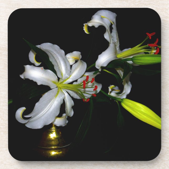 Dessous-de-verre Design irlandais en laiton et en fleur (Devant)