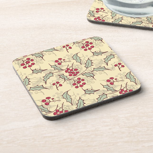 Dessous-de-verre Design motif Holly berry (Côté gauche)