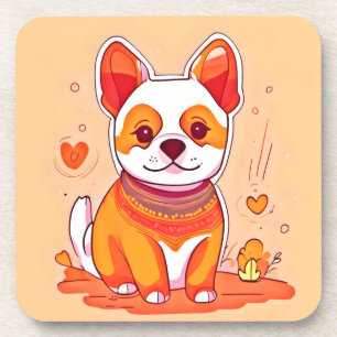 Dessous-de-verre Dessin animé de Corgi mignon