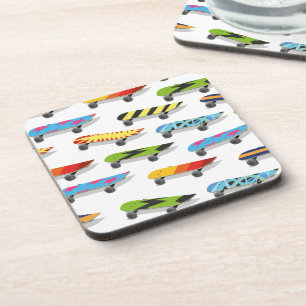 Dessous-de-verre Dessin animé de skateboard.