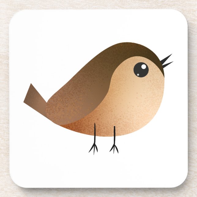 Dessous-de-verre Dessin animé d'oiseau moineau (Devant)