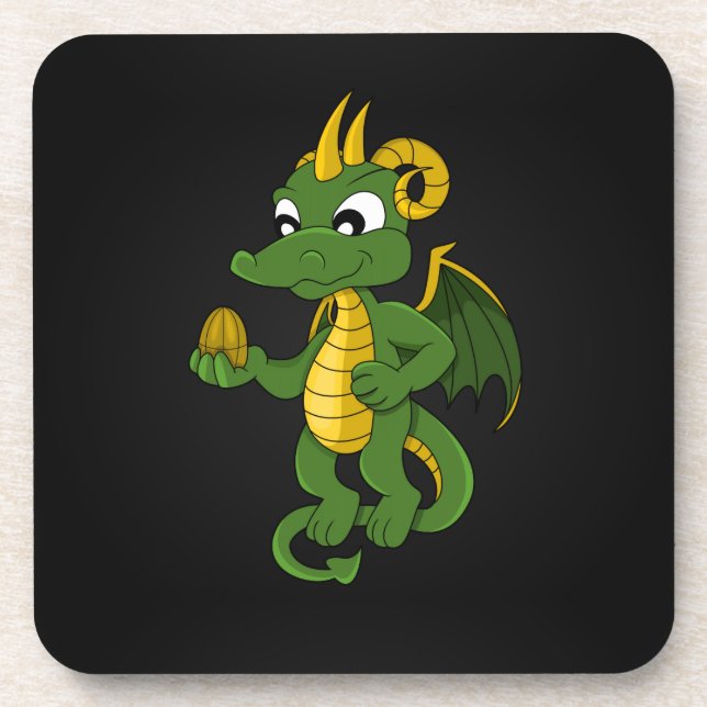 Dessous de verre dessin animé dragon vert (Devant)