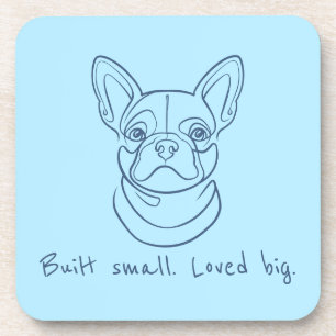 Dessous-de-verre Dessin au trait de Bouledogue Français. Construit