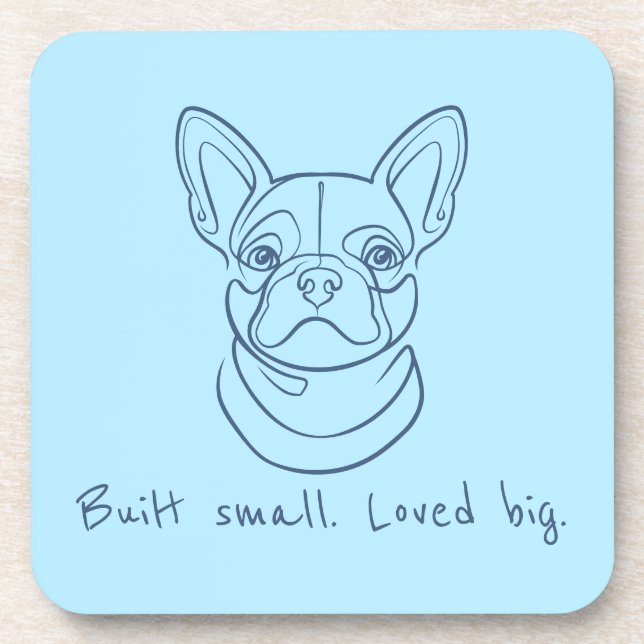 Dessous-de-verre Dessin au trait de Bouledogue Français. Construit  (Devant)