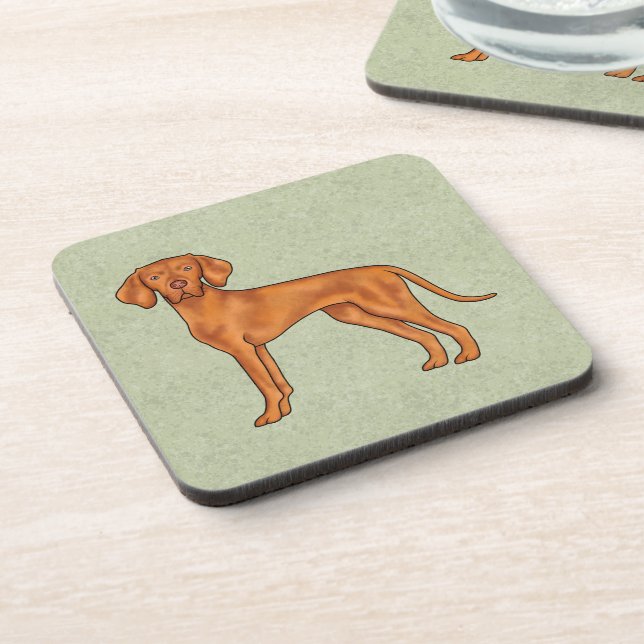 Dessous-de-verre Dessin de chien pointer mignon Vizsla hongrois Ver (Côté gauche)