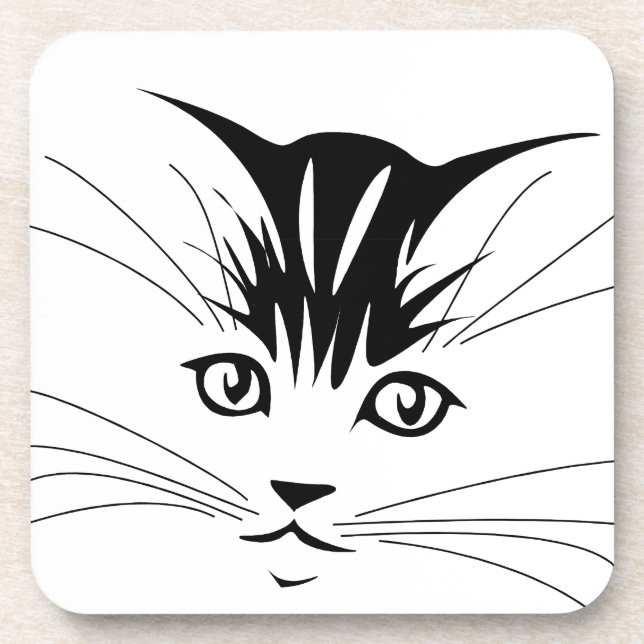 Dessous-de-verre Dessin face de chat (Devant)
