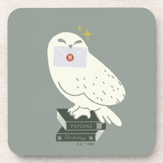 Dessous-de-verre Dessin fantaisiste d'Hedwig avec lettre (Devant)