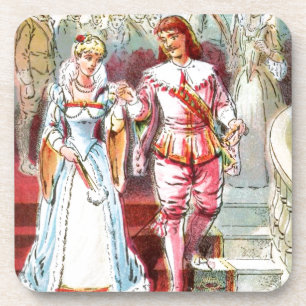 Dessous-de-verre Dessin vintage : Cendrillon et le prince