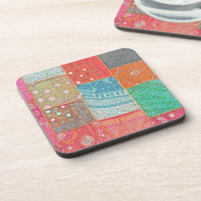 DESSOUS-DE-VERRE DESSOUS DE VERRE/ENSEMBLE DE 6 "PATCHWORK MULTI-CO (Côté gauche)