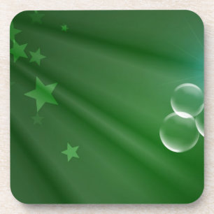 Dessous-de-verre Destin d'amour de paix d'art de motif de vert de l