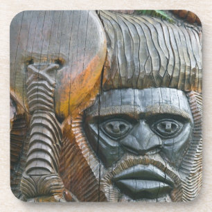 Dessous-de-verre Détail d'un totem kanak, Nouméa, Nouvelle