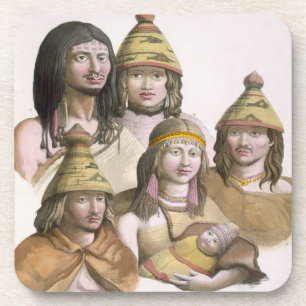 Dessous-de-verre Détails des coiffes en Amérique du nord-ouest