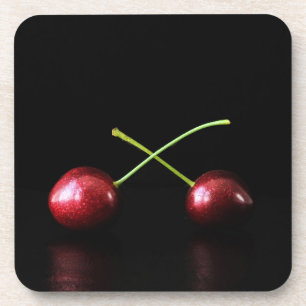 Dessous-de-verre Deux espèces de cerises