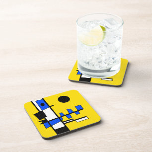 Dessous-de-verre Deux Faces De L'ethnicité Jaune Bleu Noir Blanc