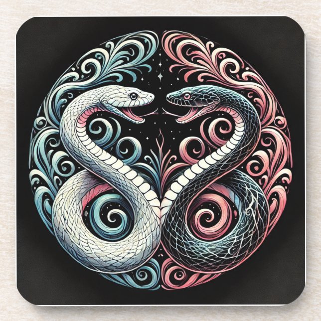 Dessous-de-verre Deux serpents stylisés (Devant)