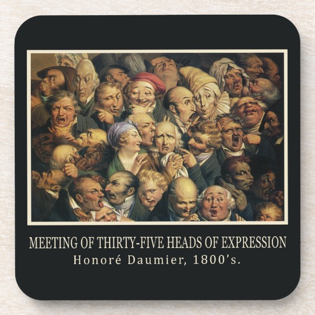 Dessous de verre d'expressions de Daumier (Devant)