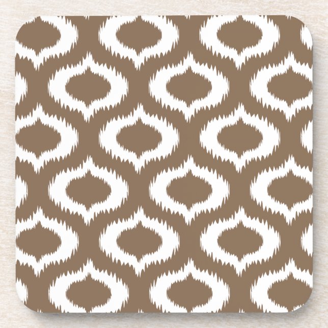 Dessous-de-verre Diamants Brown modernes d'Ikat à la mode (Devant)