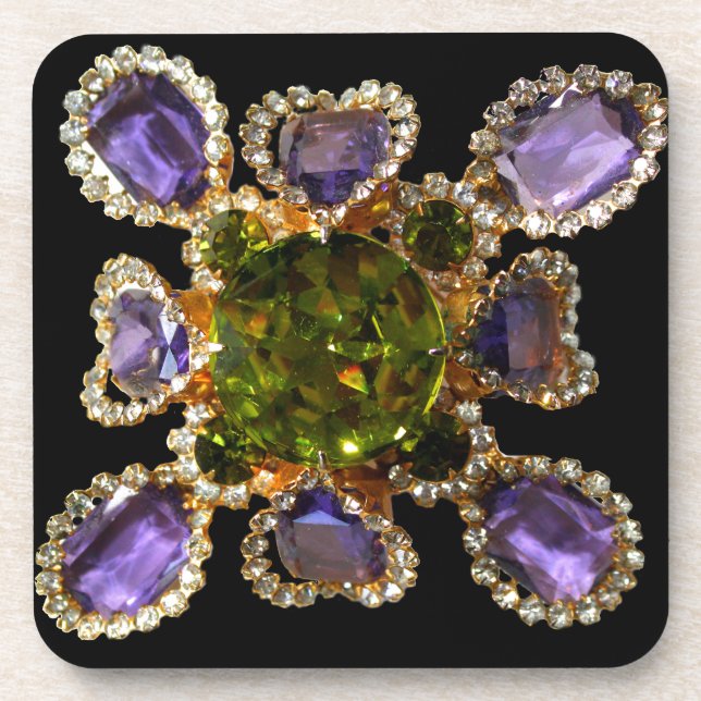 Dessous-de-verre Diamants d'améthyste violet Emeralds bijoux (Devant)
