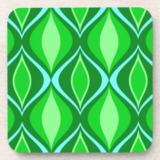 Dessous-de-verre Diamants modernes du milieu du siècle, vert émerau (Devant)