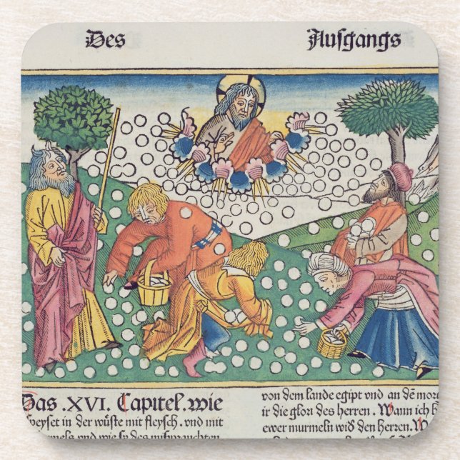 Dessous-de-verre Dieu 13-22 de l'exode 16 fournit les cailles et la (Devant)