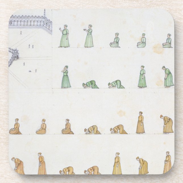 Dessous-de-verre Différentes positions du corps pendant la prière (Devant)