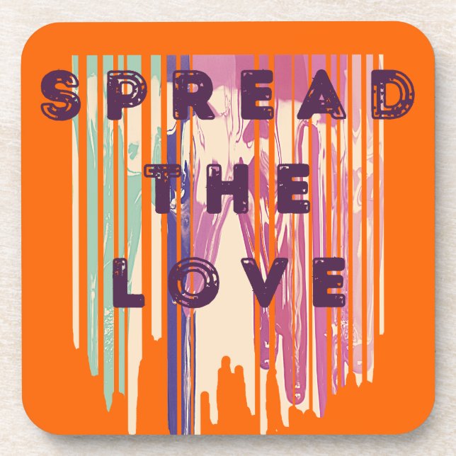 Dessous-de-verre Diffuser L'Amour Fondu Couleurs Citations Positive (Devant)