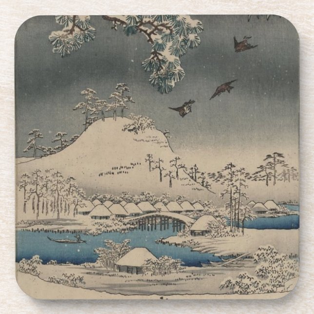 Dessous de verre d'impression japonais vintage (Devant)