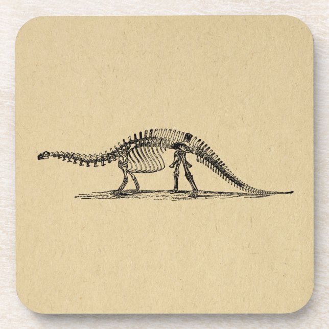 Dessous-de-verre Dinosaur Skeleton Art Vintage (Devant)