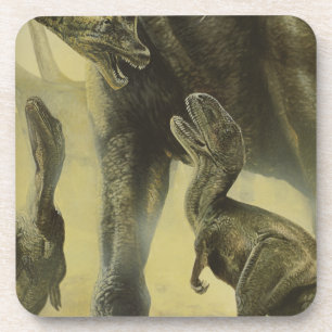 Dessous-de-verre Dinosaures vintage, Torvosaurus et Brachiosaurus