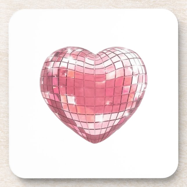 Dessous-de-verre Disco Pink Heart Pad (Devant)
