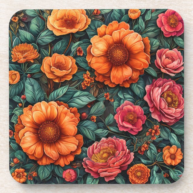 Dessous-de-verre Disposition Florale Vibrante (Devant)