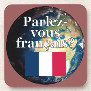 Dessous-de-verre Do you speak french ? Flag & Earth