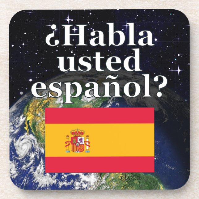 Dessous-de-verre Do you speak Spanish ? Flag & Earth (Devant)