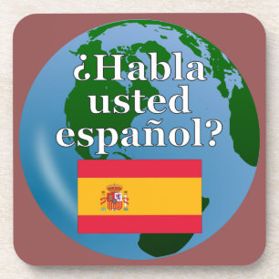Dessous-de-verre Do you speak Spanish ? Flag & globe