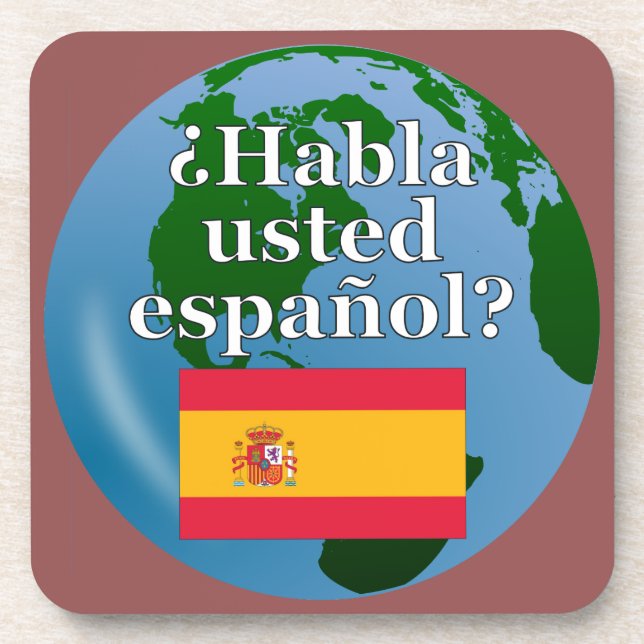 Dessous-de-verre Do you speak Spanish ? Flag & globe (Devant)