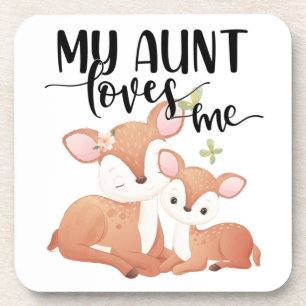 Dessous-de-verre Doe et Fawn Ma tante m'aime
