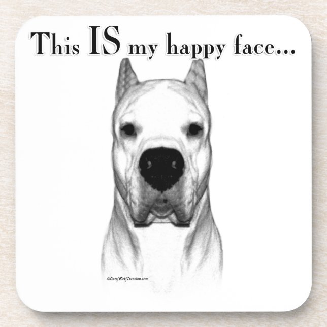 Dessous-de-verre Dogo Argentino Joyeux Visage (Devant)