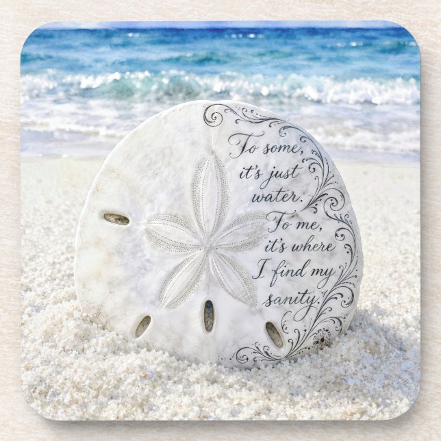 Dessous-de-verre Dollar de Sable avec Citation Inspirante (Devant)
