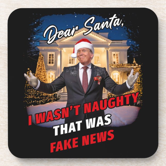 Dessous-de-verre Donald Trump Funny Plaisanterie, Cher Père Noël, f (Devant)