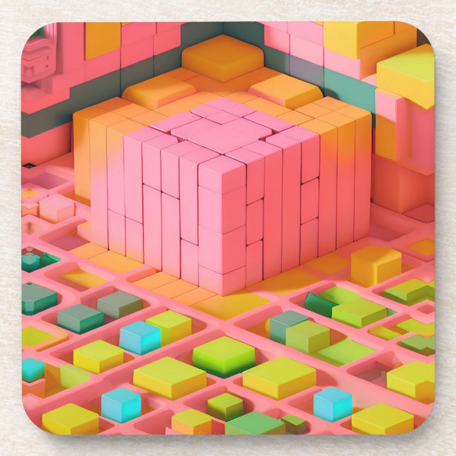 Dessous-de-verre Douceur aux couleurs vives (Devant)