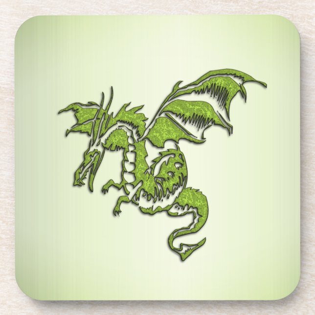 Dessous-de-verre Dragon de combat vert (Devant)
