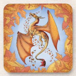 Dessous-de-verre Dragon d'Orange d'Automne Nature Imaginaire Art